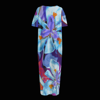 “The Blue Dietes” Women's Long Dress With Pocket