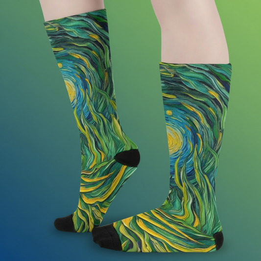 “Vincent Through the Seagrass” Unisex Long Socks