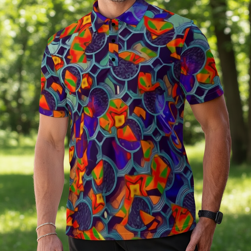 “Botanic Nebula”  Men's Polo Collar Jersey