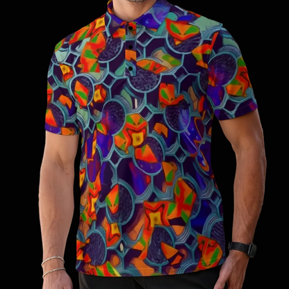 “Botanic Nebula”  Men's Polo Collar Jersey