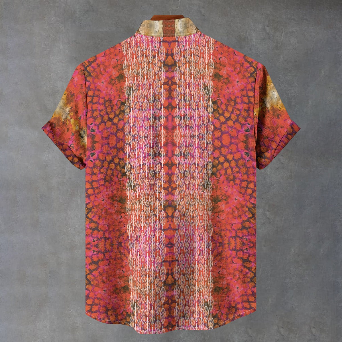 All-Over Print Men's Stand Collar Shirt|115GSM Cotton poplin