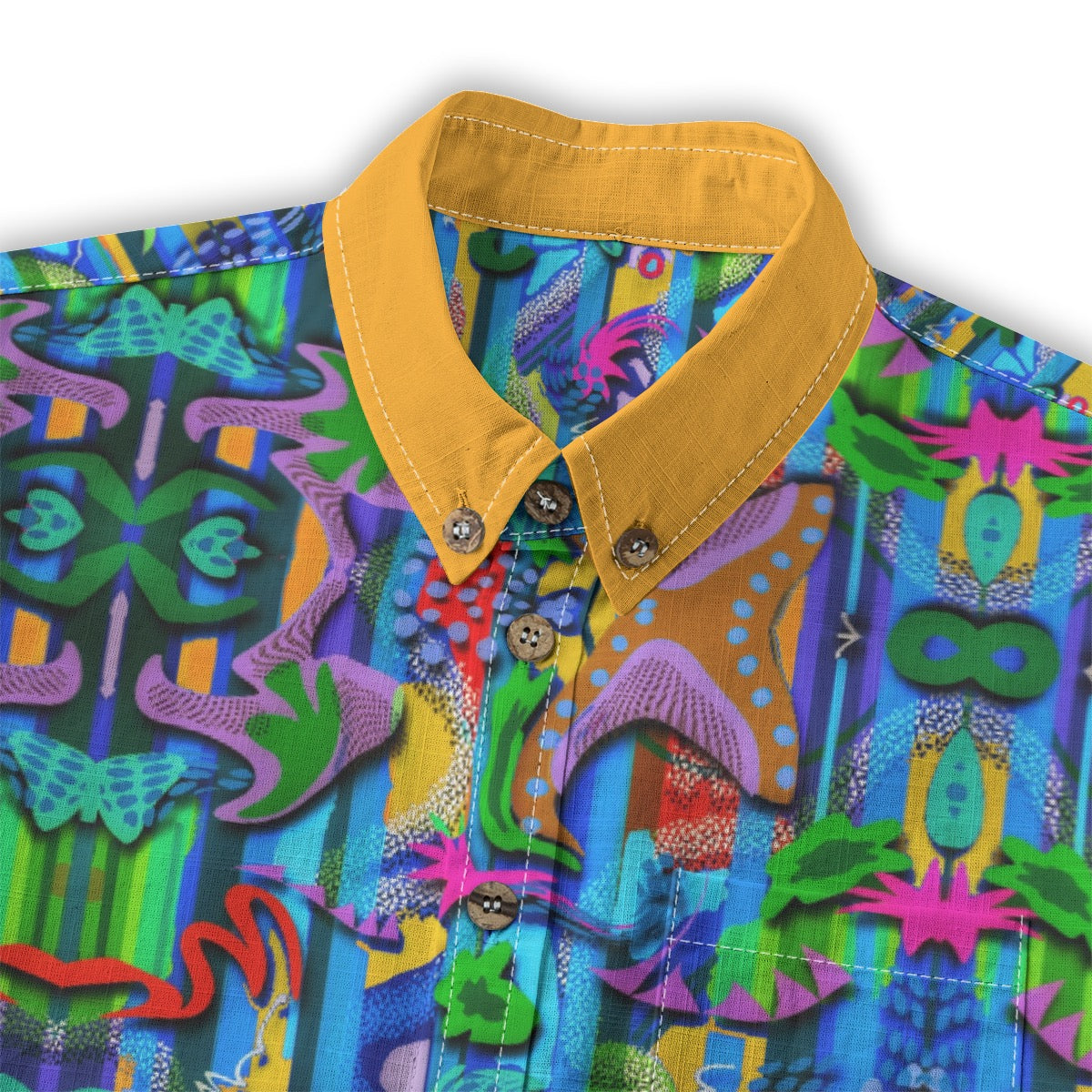 “Labyrinth” Blue Children's Shirt With Pocket | 125GSM Cotton