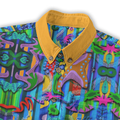 “Labyrinth” Blue Children's Shirt With Pocket | 125GSM Cotton