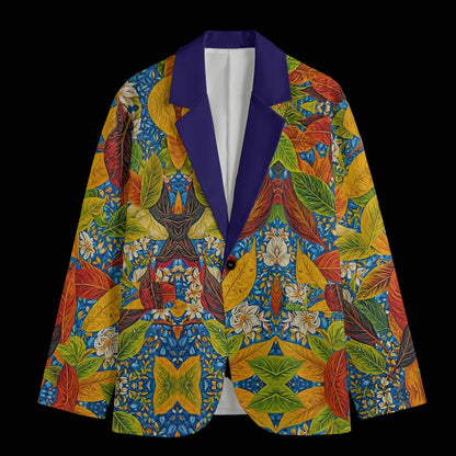 “Botanical Rhapsody”Casual Flat Lapel Collar Blazer | 245GSM Cotton