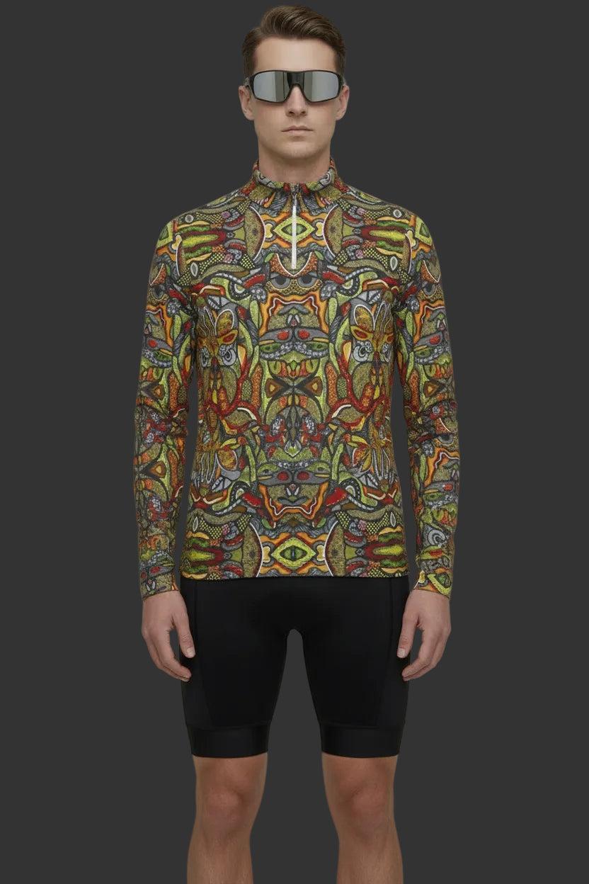 “Zedomina”  Men's Sports Collar Jersey With Long Sleeve| Interlock