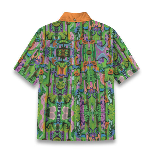 “Labyrinth” Green -Children's Shirt With Pocket | 125GSM Cotton