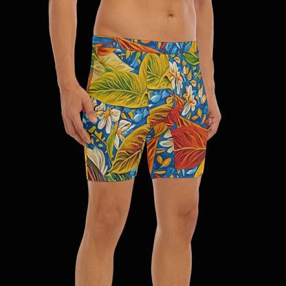 “Botanical Rhapsody” Men's Long Boxer Briefs