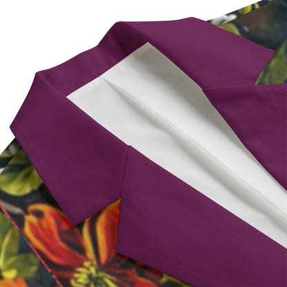 “Midnight Garden” Casual Flat Lapel Collar Blazer | 245GSM Cotton