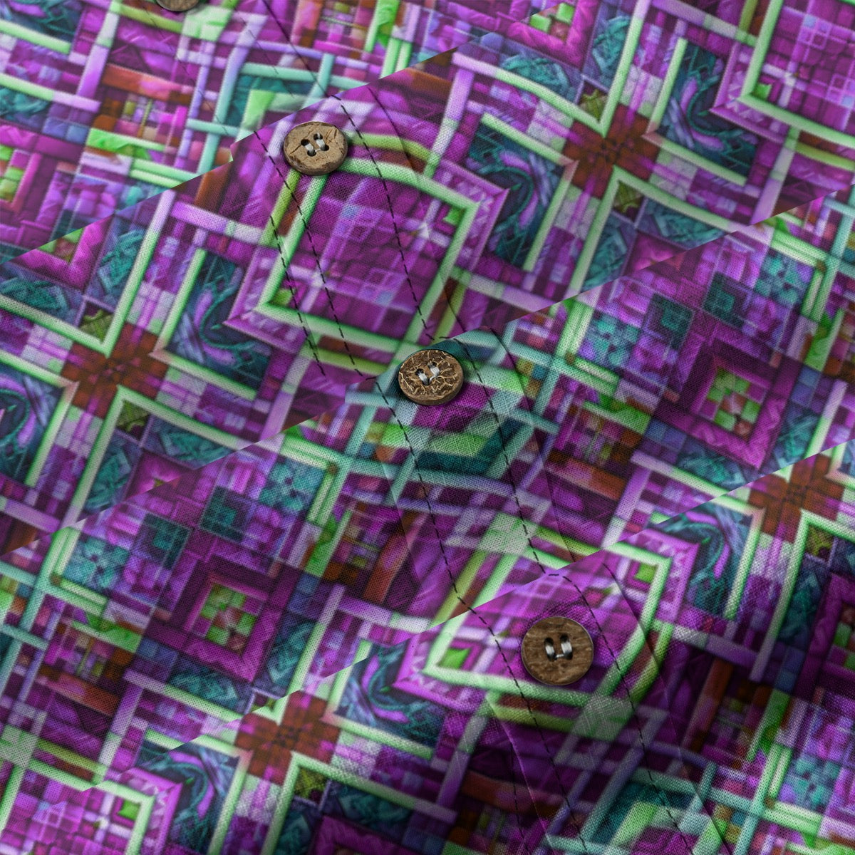 “Plaid Purple” Men's Casual Lapel Long Sleeve Shirt|125GSM Cotton