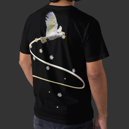 “Cockatoo with Daisies” Men's O-Neck T-Shirt
