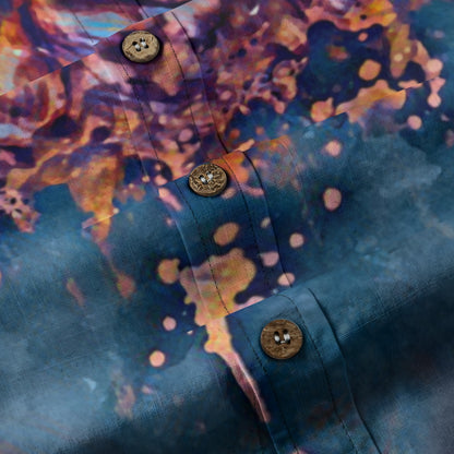 “Blue Clivea” Men's Breathable Cotton Shirt|125GSM