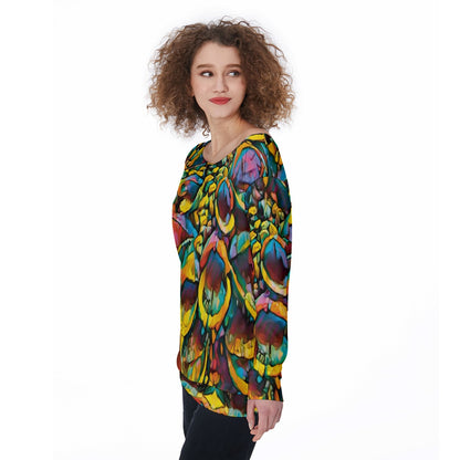 “Spectrum” Women's Off-Shoulder Sweatshirt