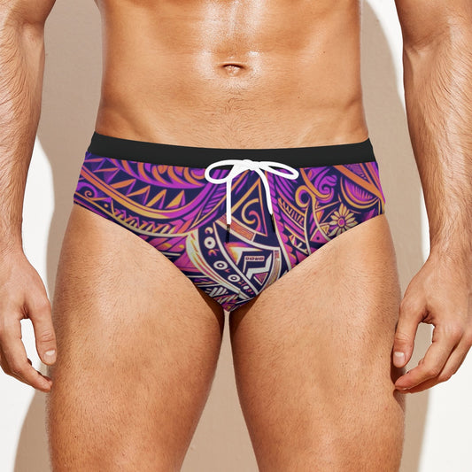 “Nesian”  Men'S Drawstring Swim Briefs