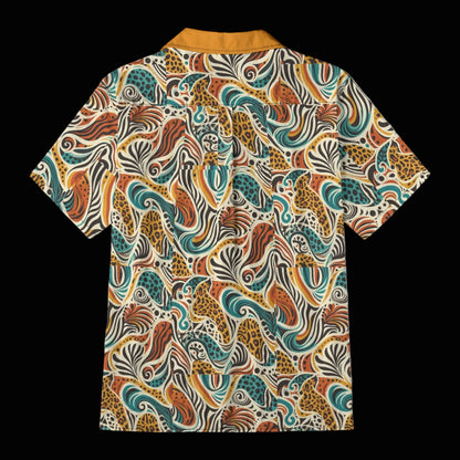 “Retro Vibes” Men's Casual Hawaiian Short Sleeve Shirt | 125GSM Cotton