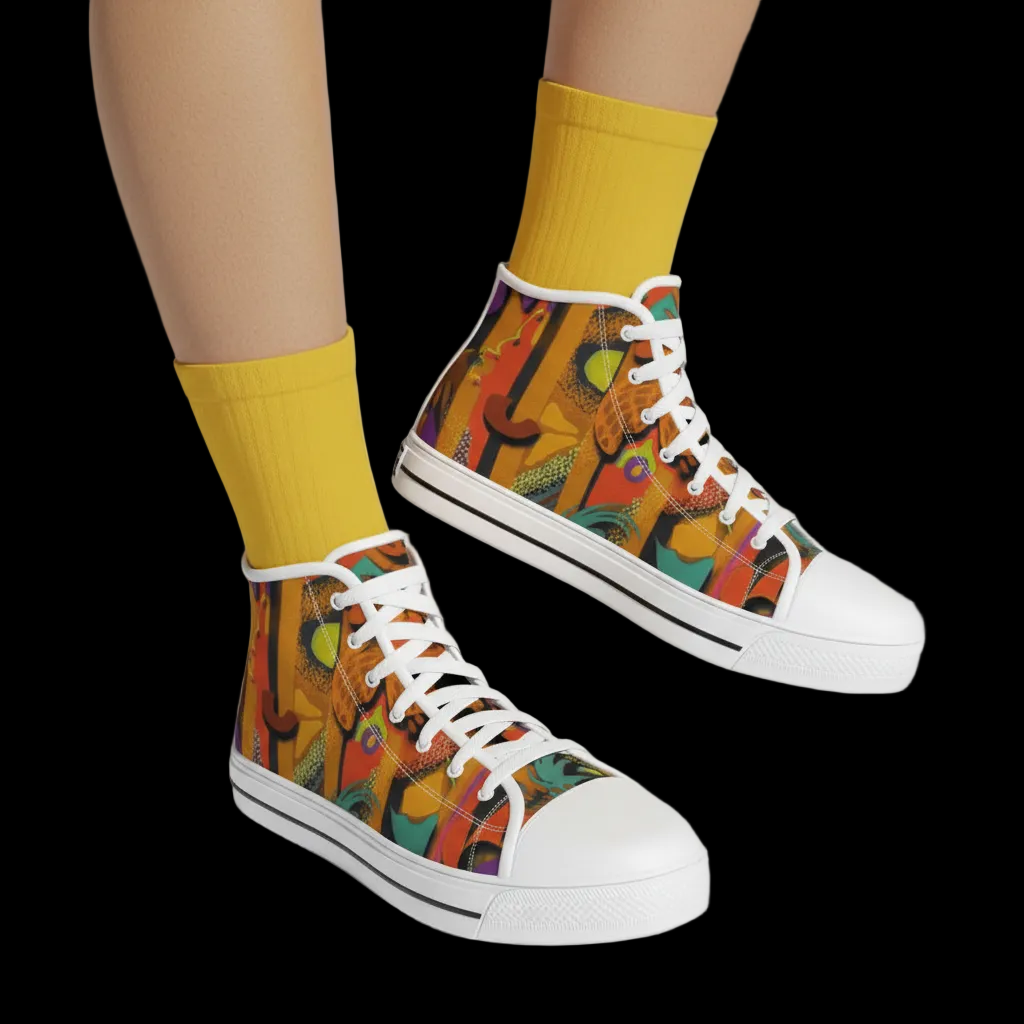“Labyrinth Mustard” Kid's Canvas Shoes