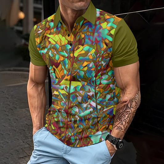 “Fractured Foliage” Men's Polo Shirt