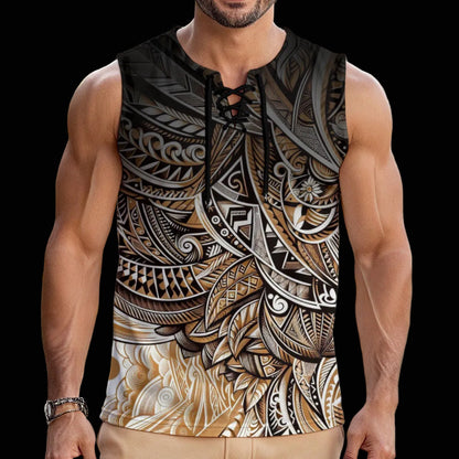 “Earthen Echoes” Men's Tank Top With Drawstring