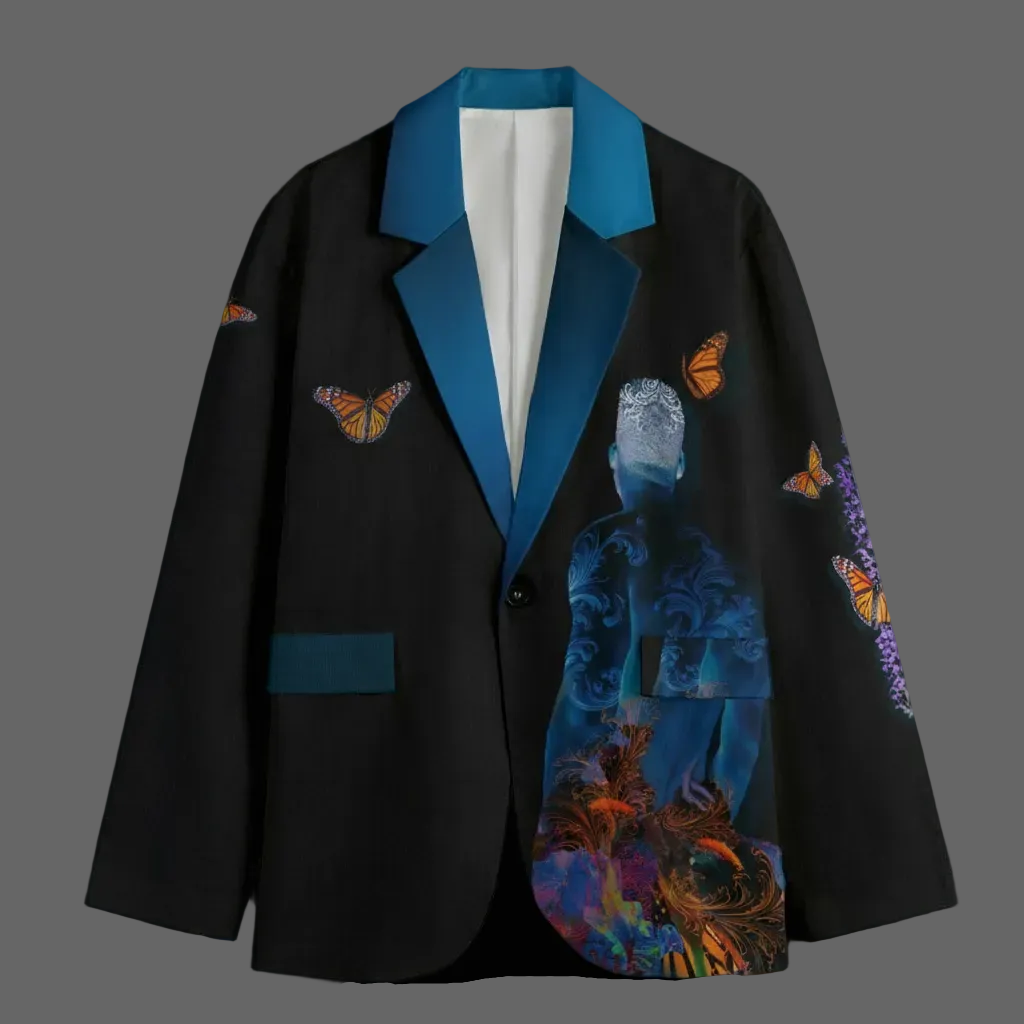 “Monarch” Men's Casual Flat Lapel Collar Blazer | 245GSM Cotton