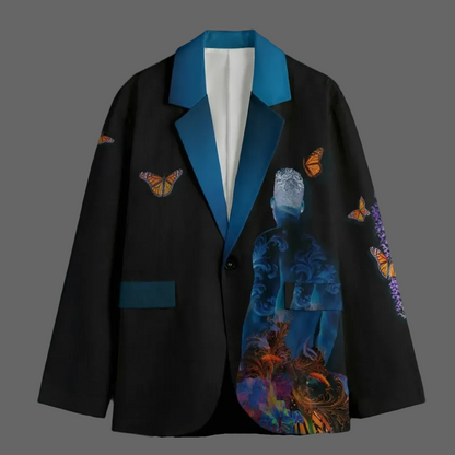 “Monarch” Men's Casual Flat Lapel Collar Blazer | 245GSM Cotton