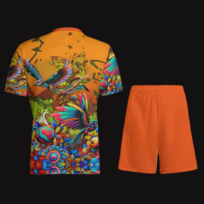 “Yellow Garden of Delights” Children's Sports T-Shirt Set