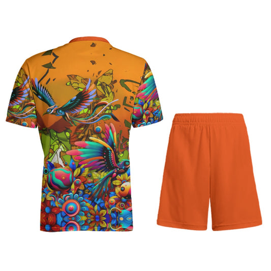 ‘Yellow Garden of Delights” Children's Sports T-Shirt Set