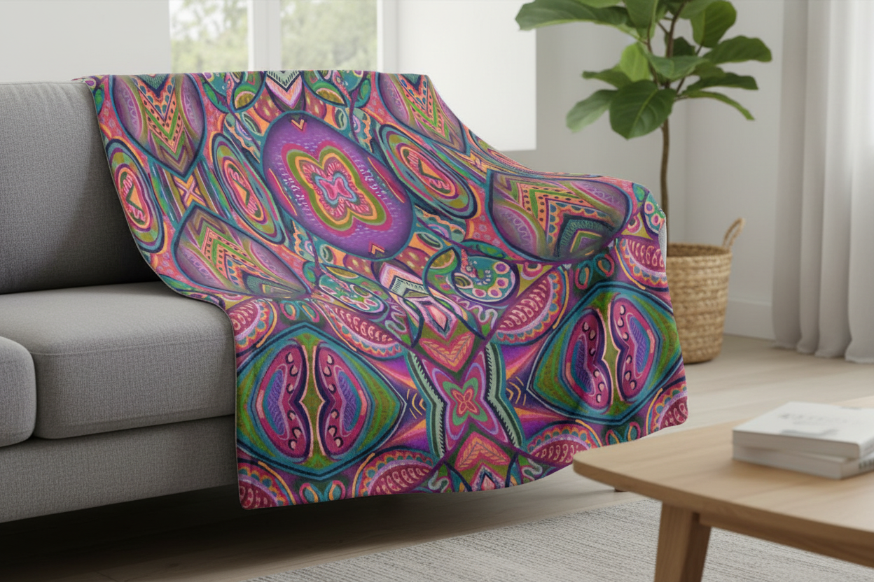 “Colour Burst” Flannel Blanket