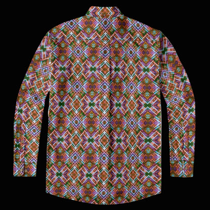 “Woody Plaid” Men's Casual Lapel Long Sleeve Shirt|125GSM Cotton