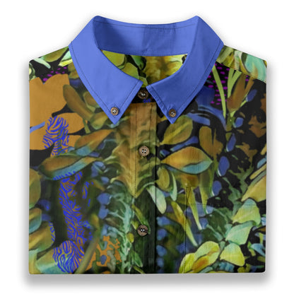 “Spotlight Fern”  Men's Breathable Cotton Shirt|125GSM