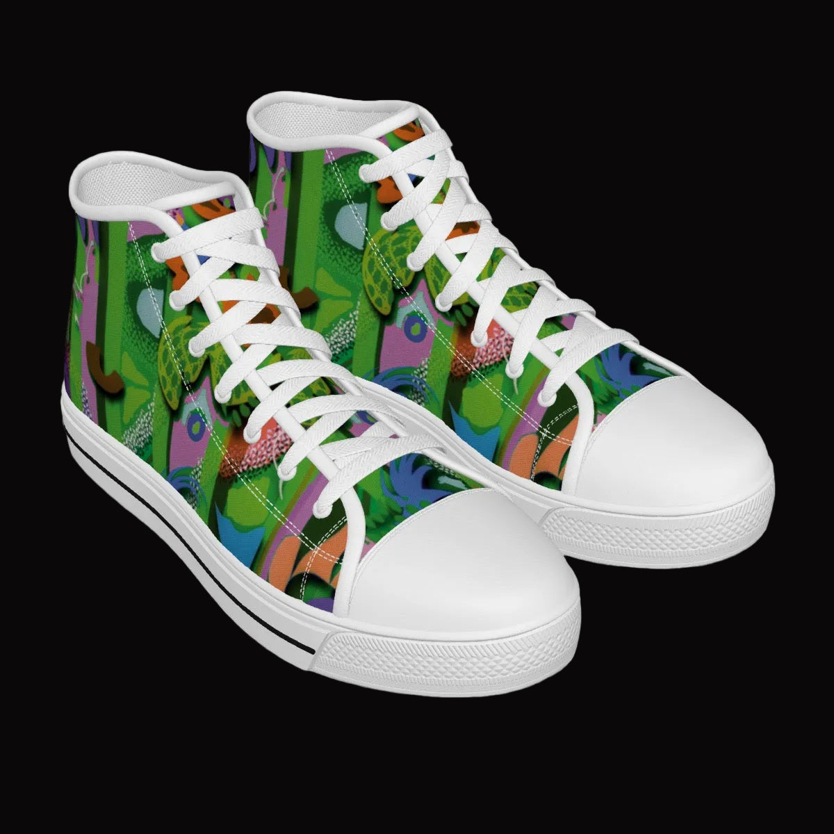 “Labyrinth Green” Kid's Canvas Shoes