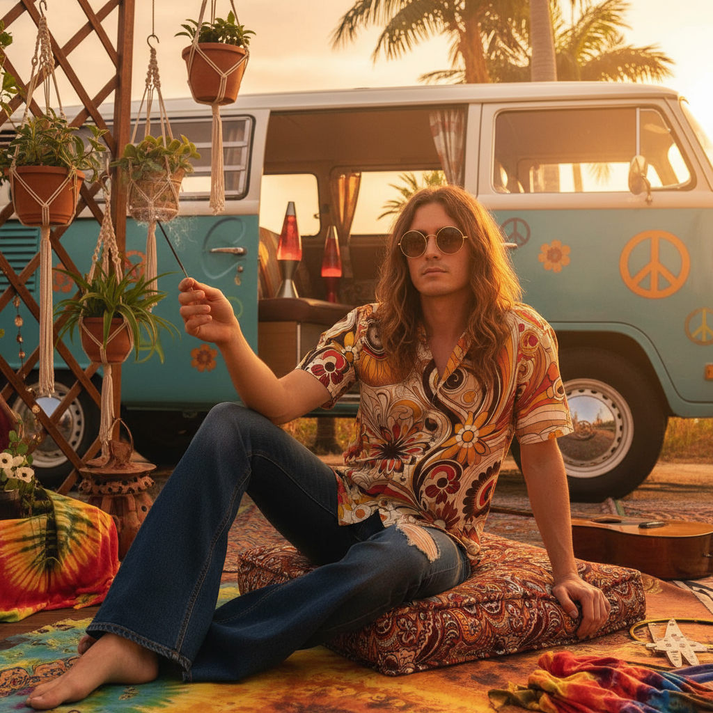 “Retro Paisley” Men's Breathable Cotton Shirt|125GSM