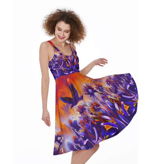 “Sunset Flight” All-Over Print Women's Sleeveless Dress
