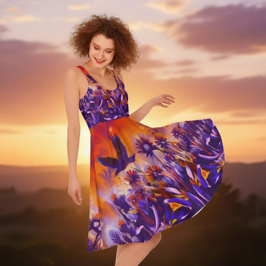“Sunset Flight” All-Over Print Women's Sleeveless Dress