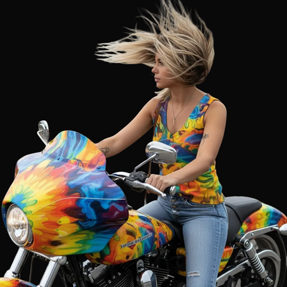 “Rainbow Fernery” Women's Button Vest