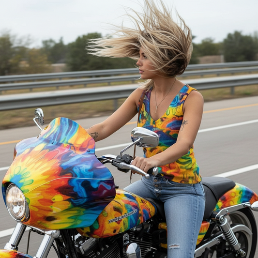 “Rainbow Fernery” Women's Button Vest