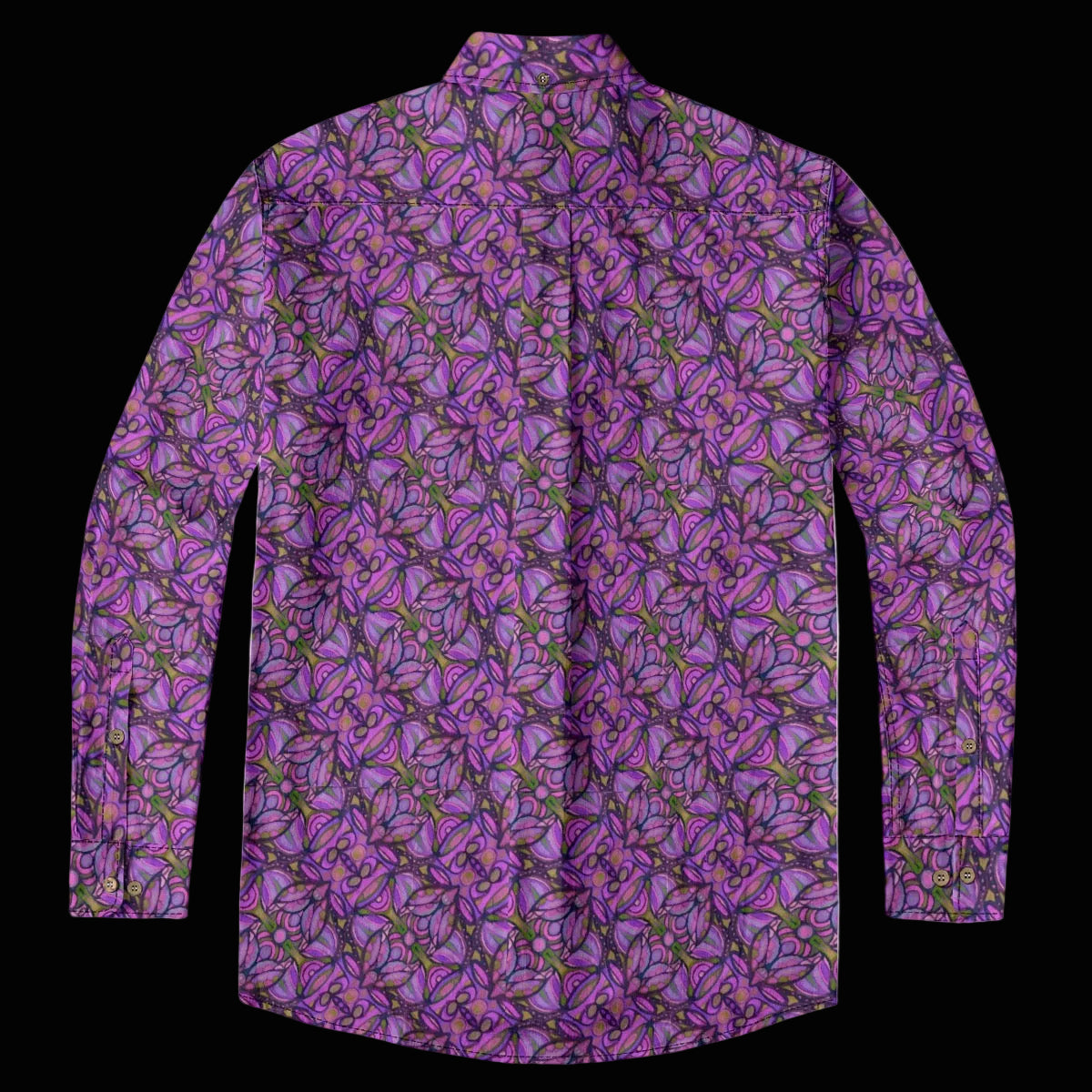 “Bloomfield Purple” Men's Casual Lapel Long Sleeve Shirt|125GSM Cotton