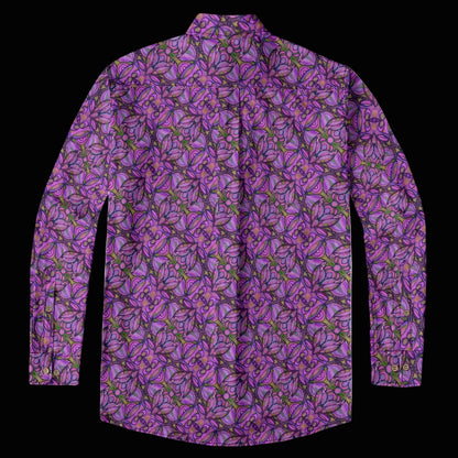 “Bloomfield Purple” Men's Casual Lapel Long Sleeve Shirt|125GSM Cotton