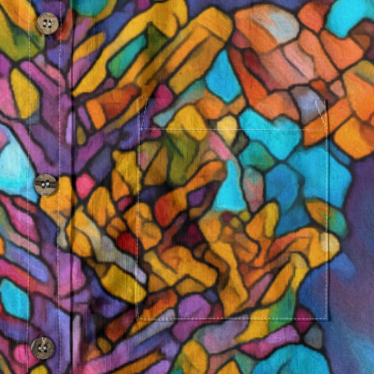 “Mosaic Pulse” Men's Breathable Cotton Shirt|125GSM