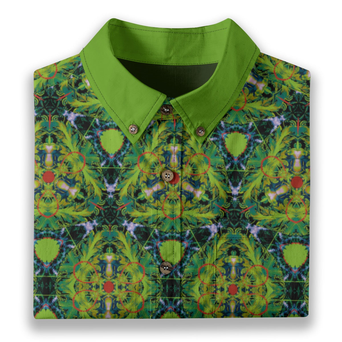 “Echo Green” Men's Breathable Cotton Shirt|125GSM