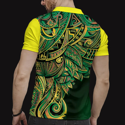 “Paua-Aussie” Men's Short Sleeve Button Polo Shirt