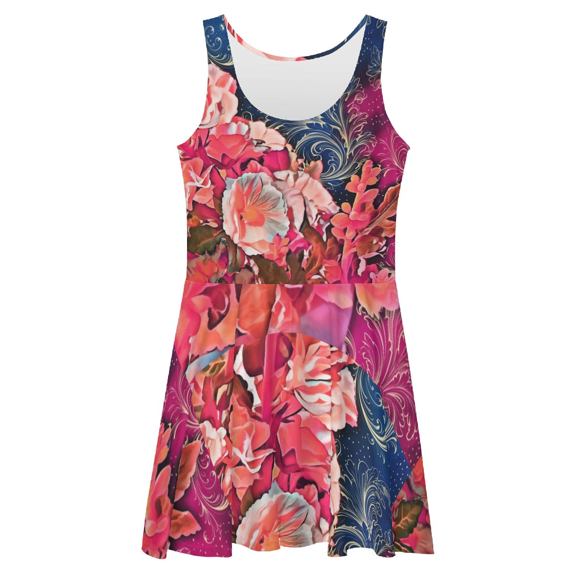 “Celestial Bloom” Women's Sleeveless Dress
