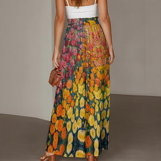 “Floriana” Women's Ruffled Wide-Leg Pants