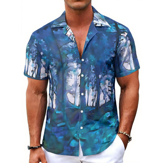 “Blue Forest” Men's Hawaiian Shirt
