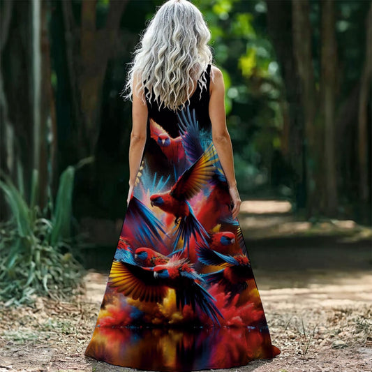 “Rosella Rush” Sleeveless Maxi Dress