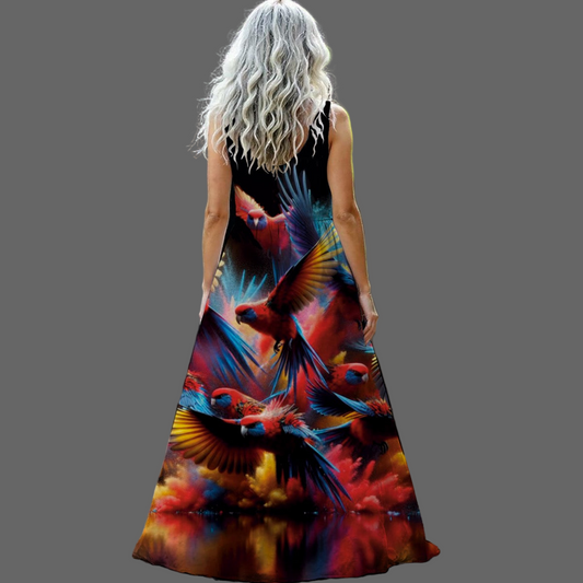 “Rosella Rush” Sleeveless Maxi Dress