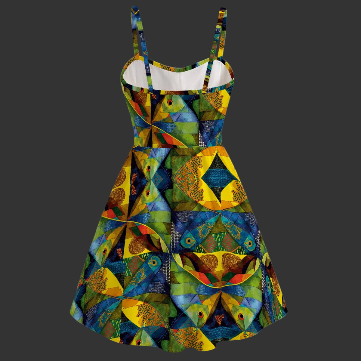 “Ocean Echoes”  Women's Spaghetti Strap Dress
