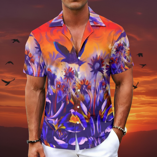 “Sunset Flight” Men's Hawaiian Shirt