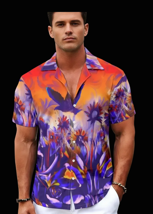 “Sunset Flight” Men's Hawaiian Shirt