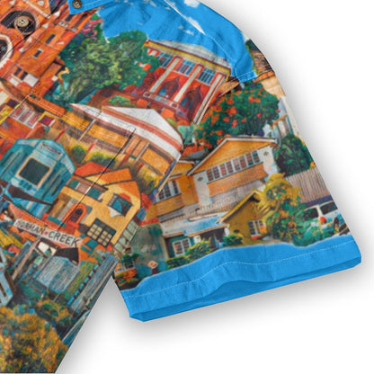 “Southside Brizvegas” (Blue)  Men's Breathable Cotton Shirt|125GSM