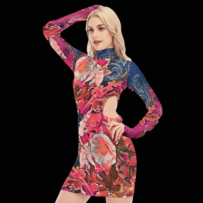 “Celestial Bloom” Women's Waist Hollow Hip Dress