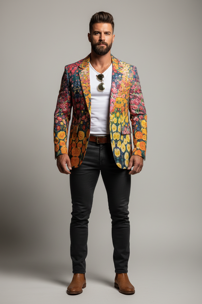 “Floriana” Casual Flat Lapel Collar Blazer | 245GSM Cotton
